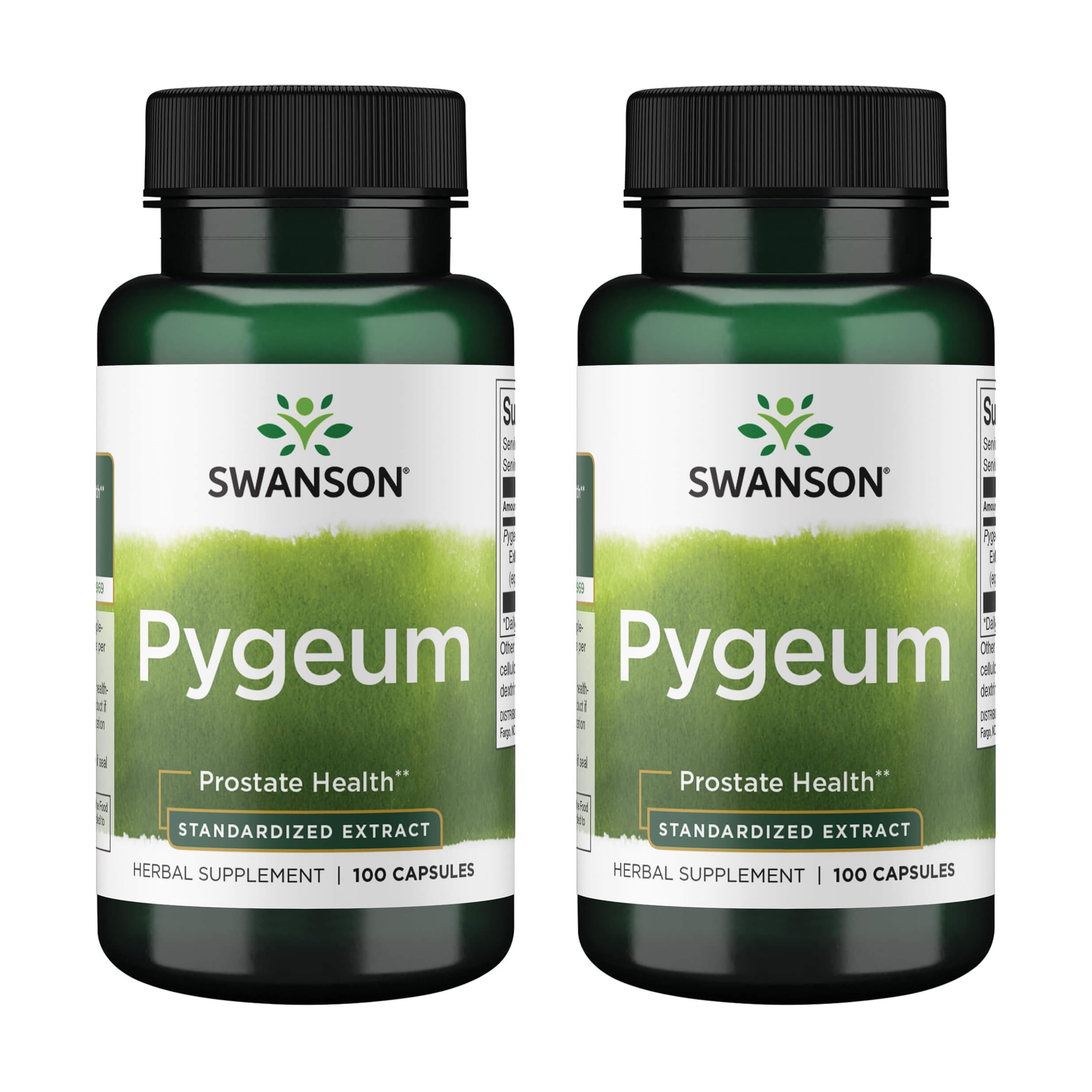 Swanson Pygeum: botella de cápsulas para apoyo diario del tracto urinario.