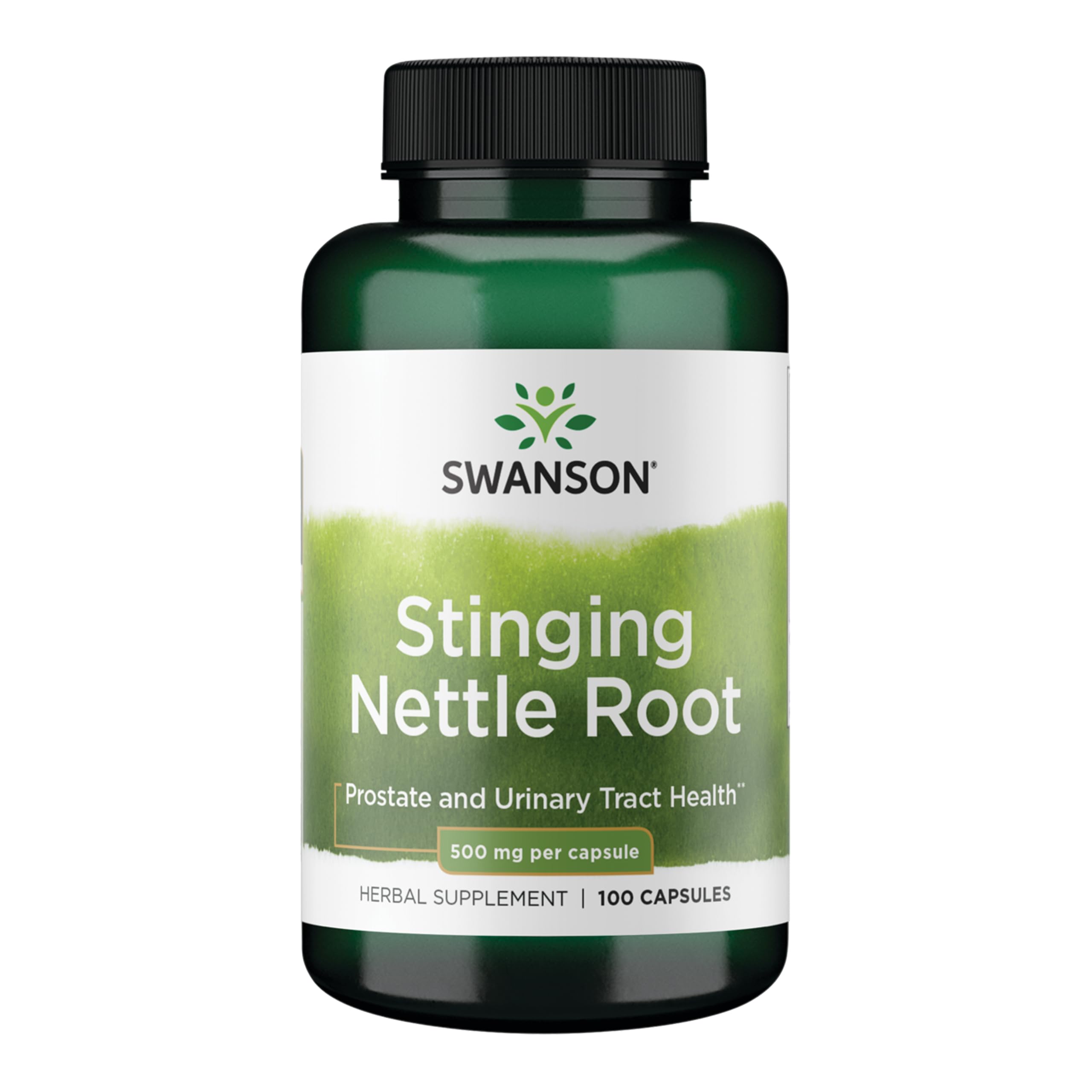 Swanson Raíz de Ortiga 500 mg cápsulas, frasco para uso diario.