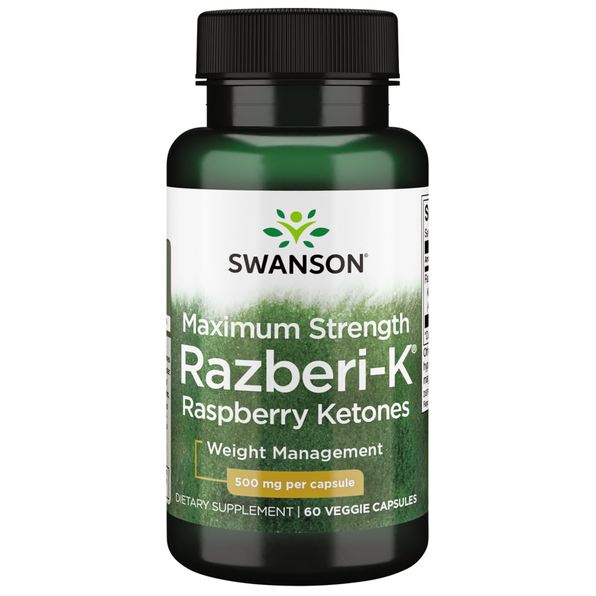 Swanson Razberi-K cápsulas vegetales de 500 mg, para apoyar un estilo de vida activo.