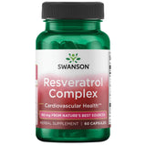 Swanson Resveratrol Complex, botella de suplemento, apoyo a la salud cardiovascular