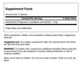 Swanson Resveratrol etiqueta detalles: información clara para uso responsable.