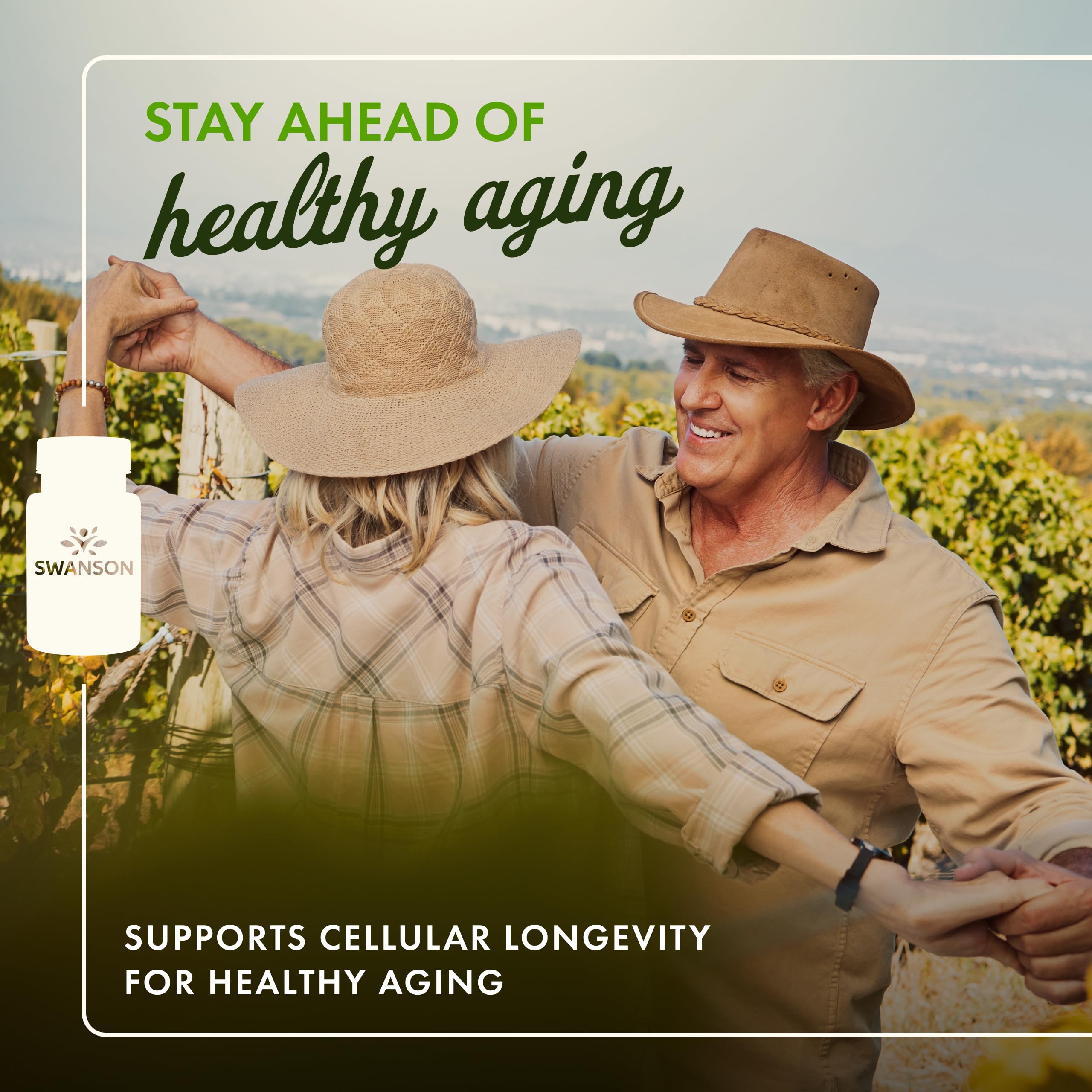 Etiqueta frontal Swanson Resveratrol resalta la potencia de 250 mg.
