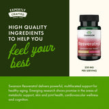 Swanson Resveratrol vista lateral del frasco, producto no transgenico y antioxidante.