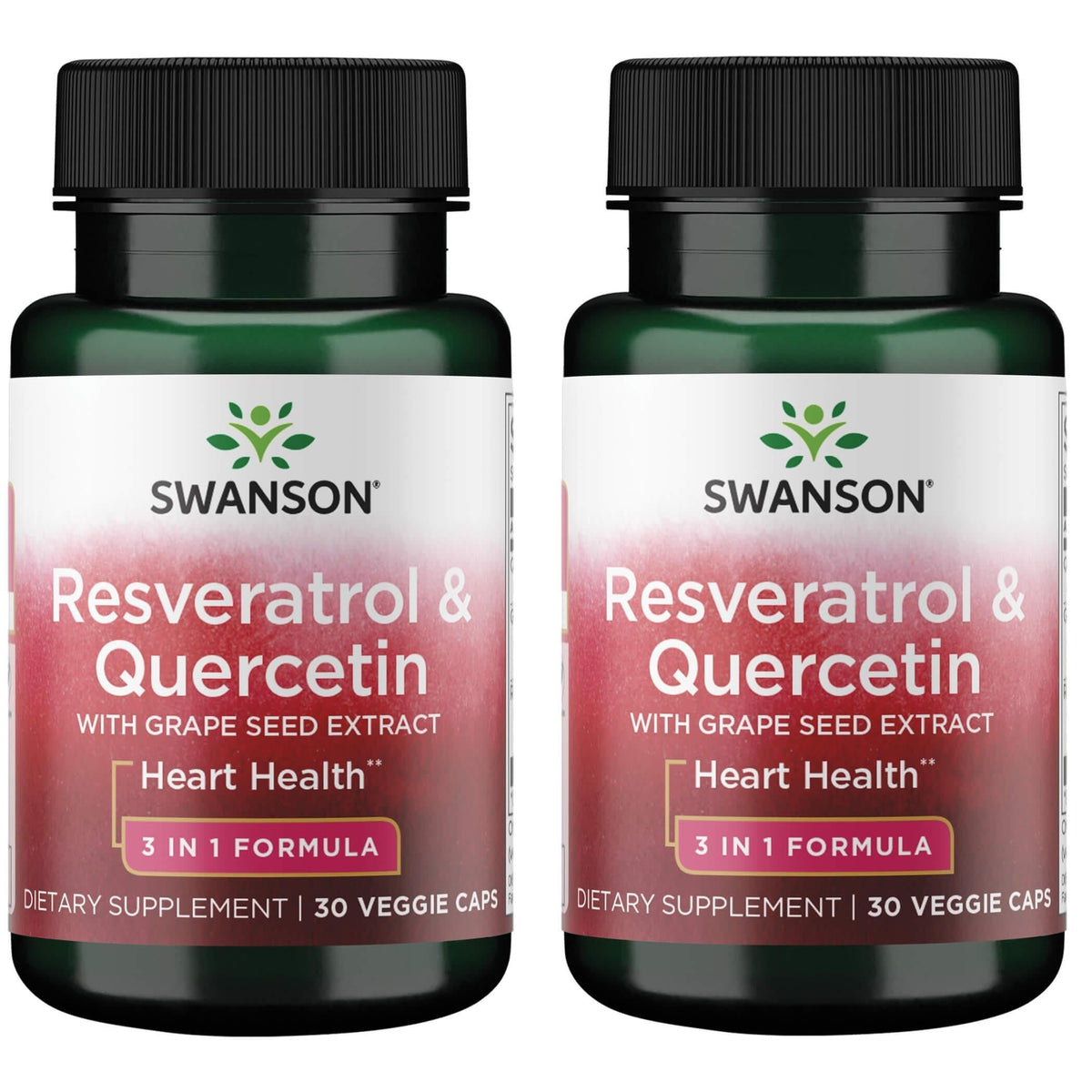 Swanson Resveratrol y Quercetina, cápsulas vegetales, apoyo antioxidante diario