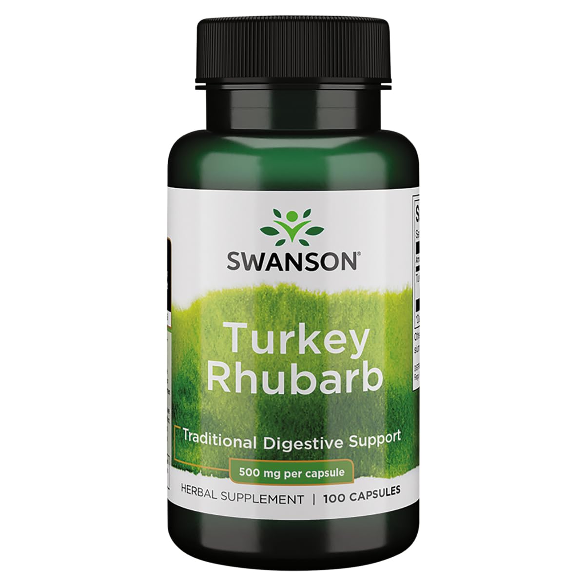 Swanson Ruibarbo de Turquía: cápsulas digestivas para apoyo intestinal diario