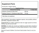Frasco de Swanson saúco 575 mg, cápsulas para uso diario y antioxidantes