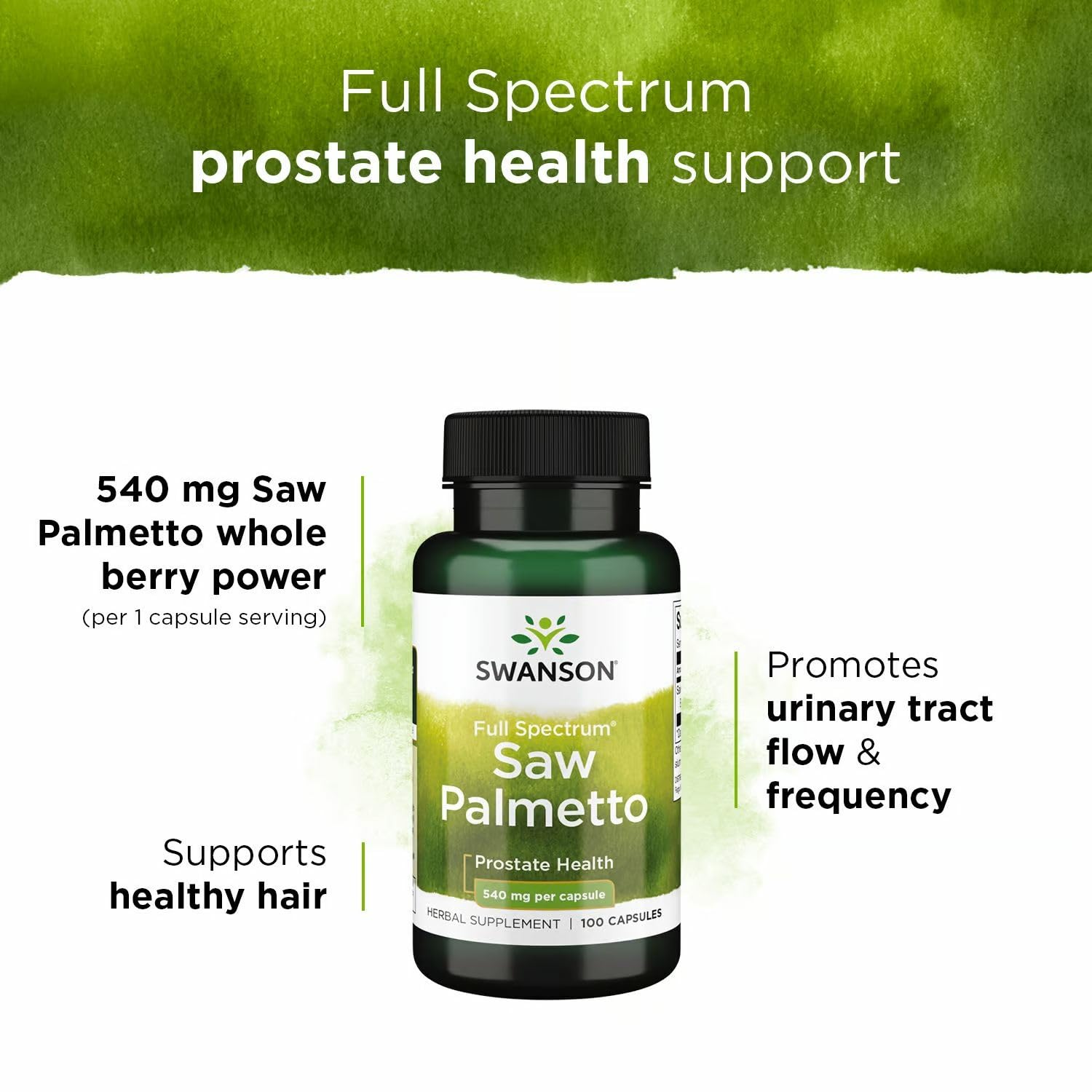Swanson Saw Palmetto detalle de ingredientes naturales