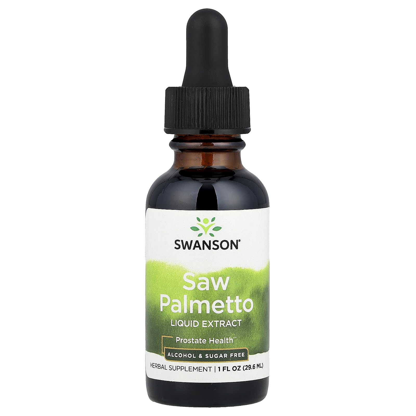Swanson Saw Palmetto líquido, botella-vertido, ideal para dosis diaria sin píldoras