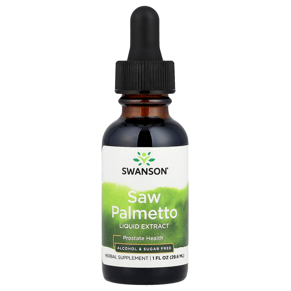 Swanson Saw Palmetto líquido, botella-vertido, ideal para dosis diaria sin píldoras