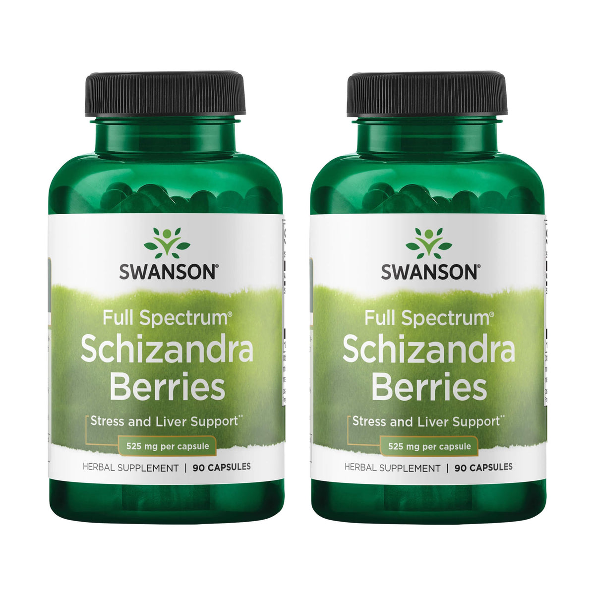 Swanson schizandra: bayas en frasco de 90 cápsulas para apoyo diario.