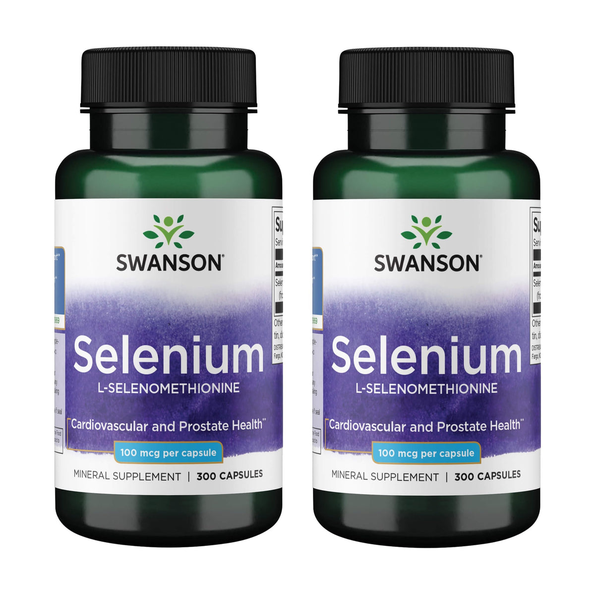 Swanson Selenium, bote frente, cápsulas fáciles de tragar para apoyo diario.