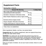 Swanson Silimarina Combinación 60 cápsulas: etiqueta frontal para lectura rápida de ingredientes.