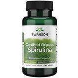 Swanson Spirulina orgánica 500 mg en tabletas para apoyo nutricional diario.