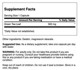 Swanson té verde 500 mg, etiqueta, fácil identificación de beneficios para vitalidad y bienestar.