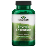 Swanson Thyroid Essentials, etiqueta de la botella, guía rápida para uso diario.