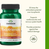 Cápsula suave de Swanson tocotrienoles 100 mg, fácil de tragar.
