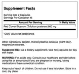 Etiqueta Swanson Trebol Rojo: capsulas para confort durante la menopausia.