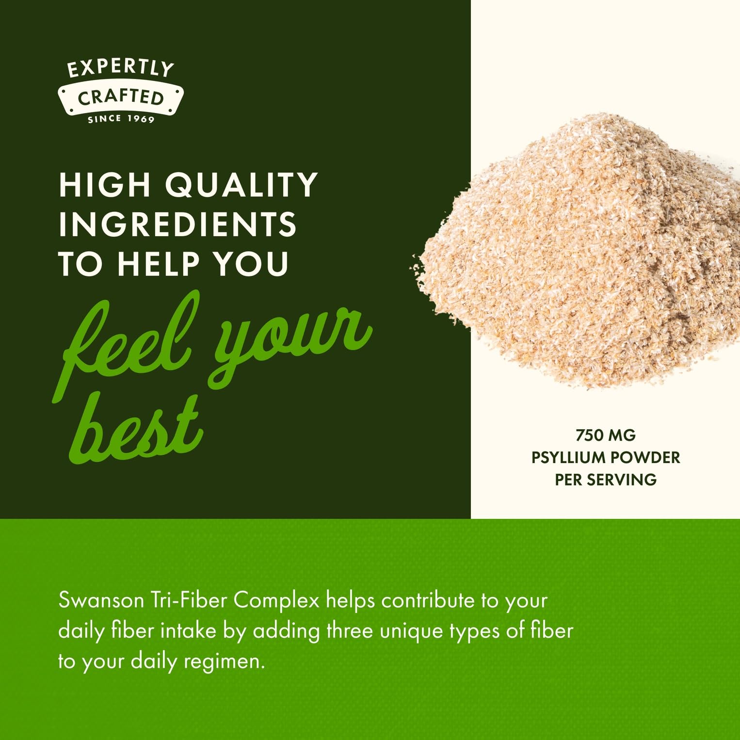 Swanson Tri-Fiber Complex rutina diaria para salud digestiva.