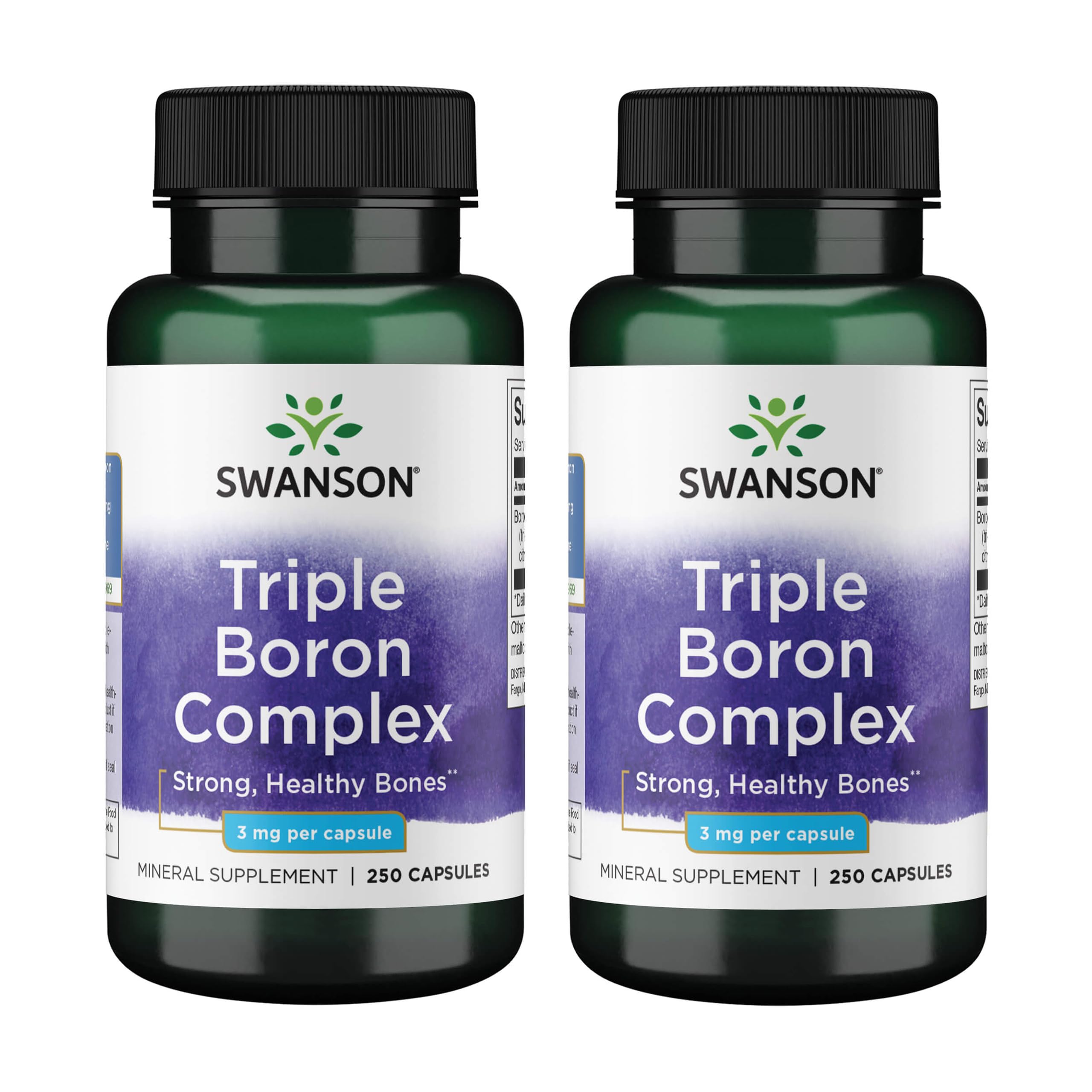 Swanson Triple Boro Complex, caja de cápsulas, posible apoyo a la salud ósea y articulaciones