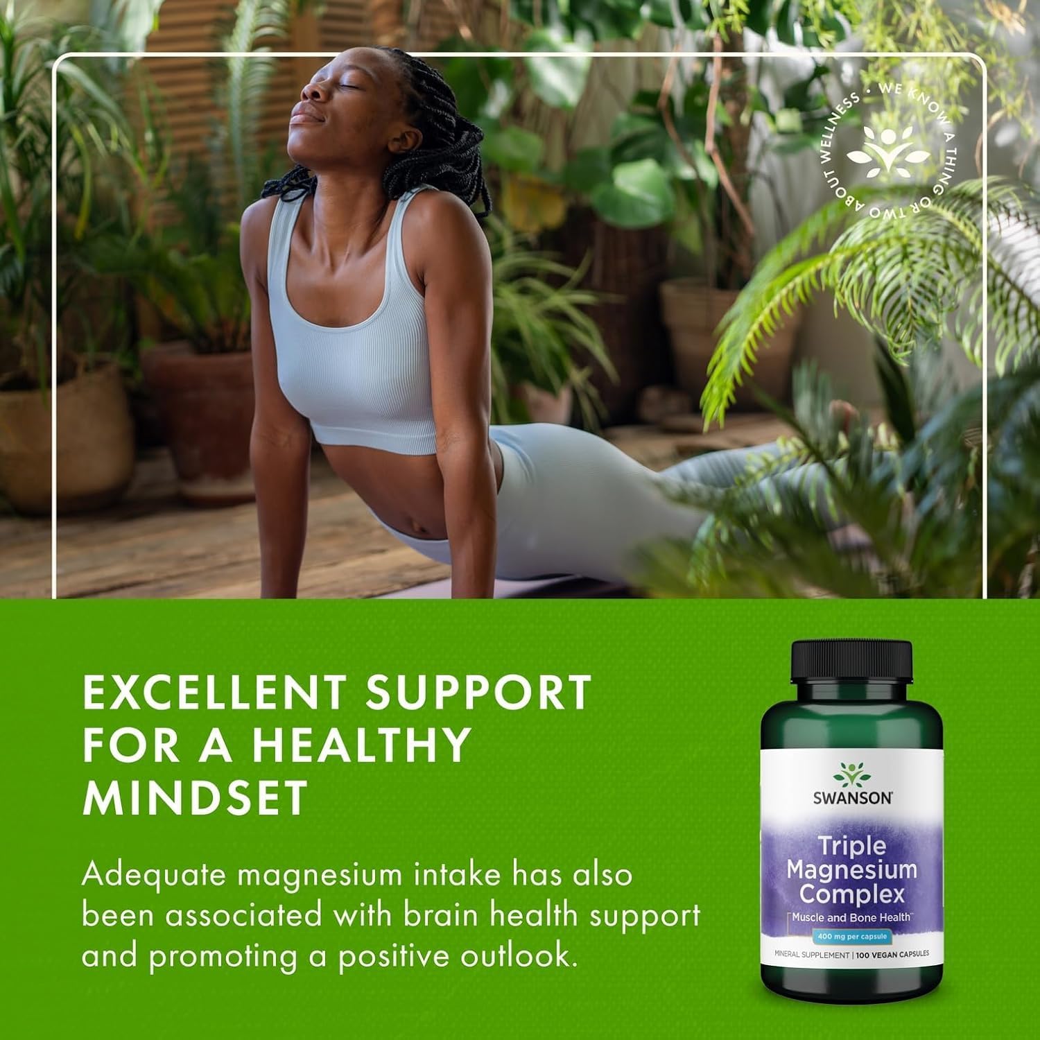 Swanson Triple Magnesium Complex, uso-diario, puede apoyar energía diaria de forma natural.