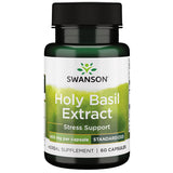 Swanson Tulsi Extracto 400 mg, botella frontal, apoyo al manejo del estrés.