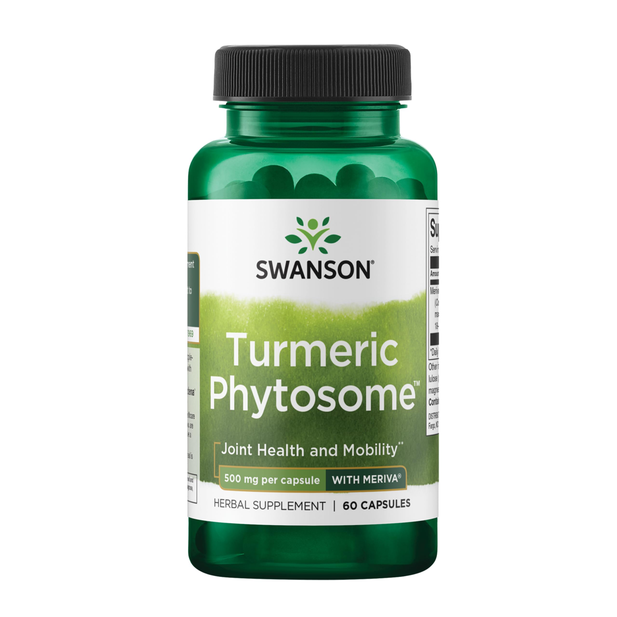 Swanson Turmeric Phytosome Meriva frasco en primer plano para soporte articular