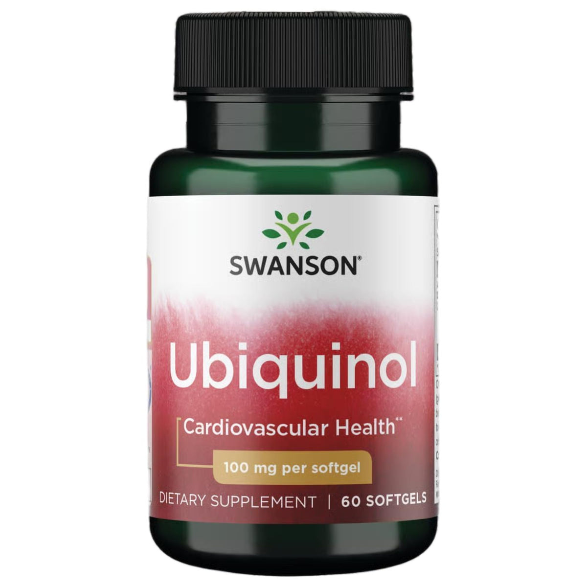 Swanson Ubiquinol 100 mg frasco, muestra el envase y la calidad del producto.
