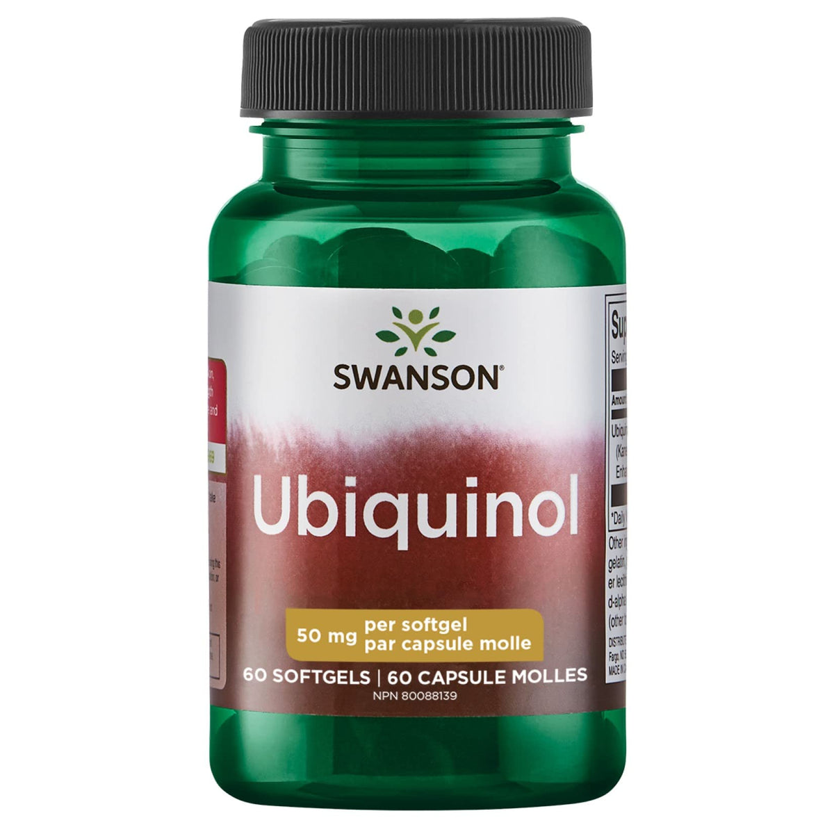 Swanson Ubiquinol 50 mg, botella, impulsa la energia celular.