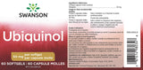 Swanson Ubiquinol 50 mg, capsulas, forma biodisponible lista para uso diario.