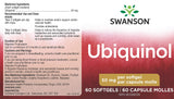Swanson Ubiquinol 50 mg, etiqueta, informacion clara para calidad.
