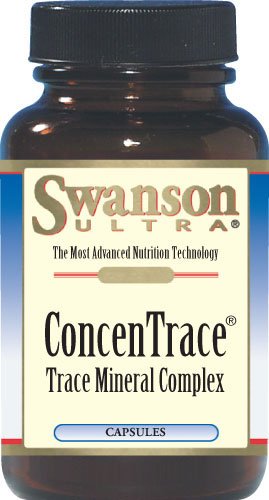 Swanson ULT CONCENTRACE Trace MIN CMP 60 VC etiqueta, detalla un complejo de 72 minerales trazas.