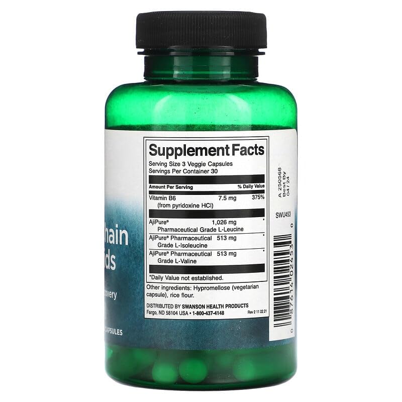 Swanson ULT Veg BCAA AJIPURE cucharilla medidora para dosis prácticas