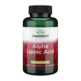 Swanson Ultra ácido alfa-lipoico: botella con etiqueta que destaca la fórmula antioxidante para la salud celular.
