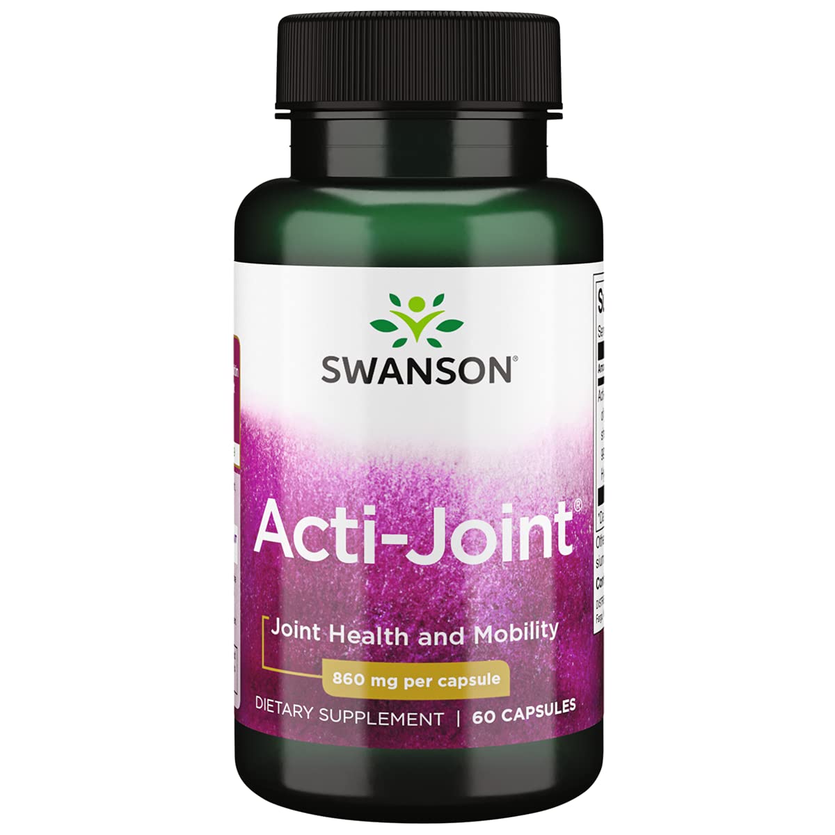Swanson Ultra ACTI-Joint en cápsulas, botella visible, apoyo potencial a la movilidad diaria