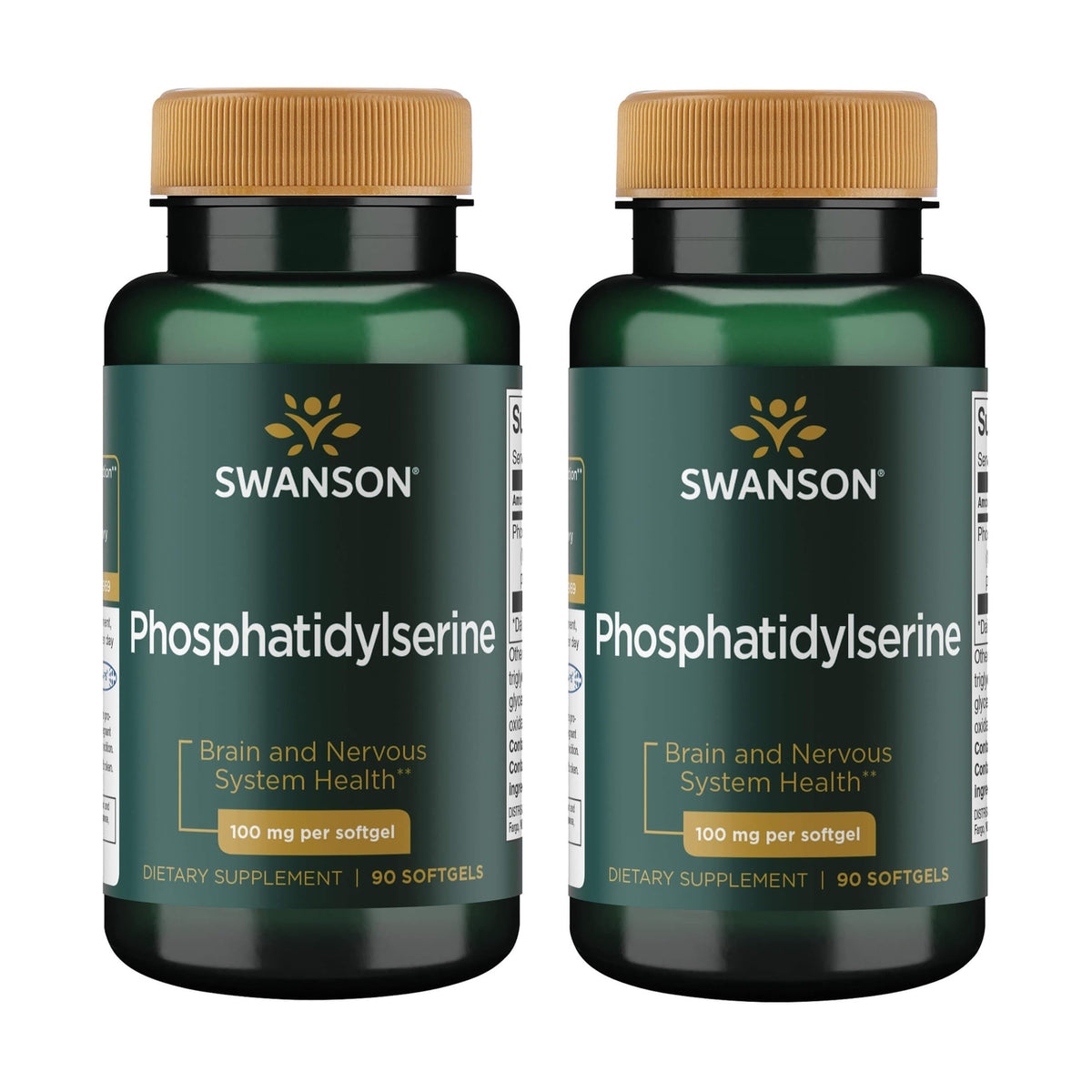 Frasco de Swanson Ultra fosfatidilserina 100 mg con cápsulas blandas para uso diario
