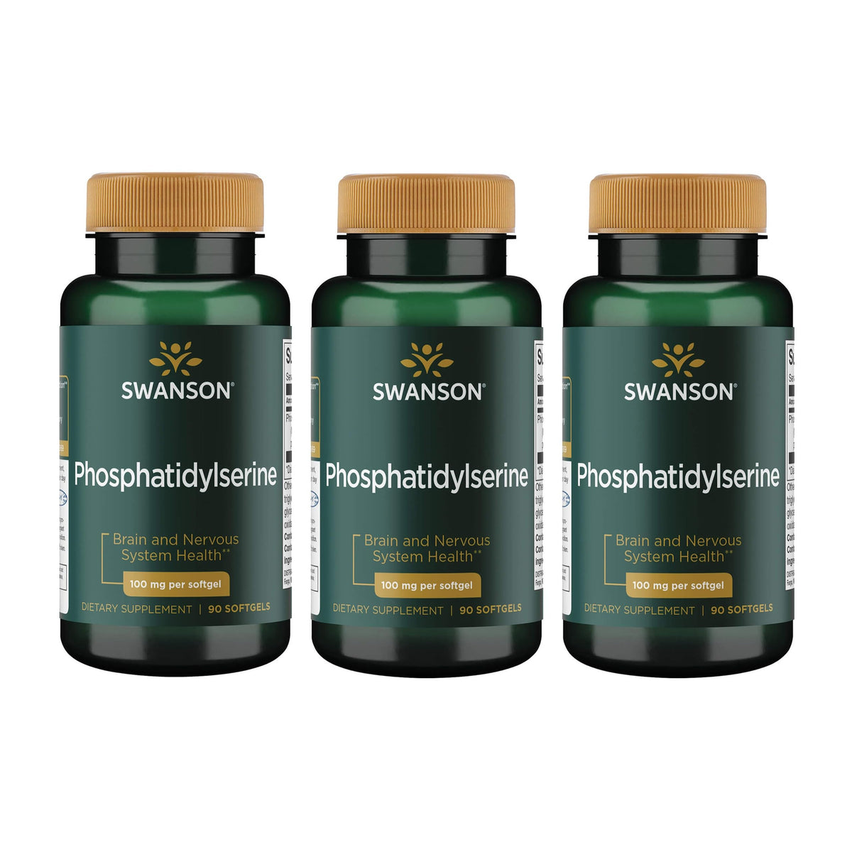 Swanson Ultra fosfatidilserina 100 mg, pack de 3, posible apoyo a la función mental diaria