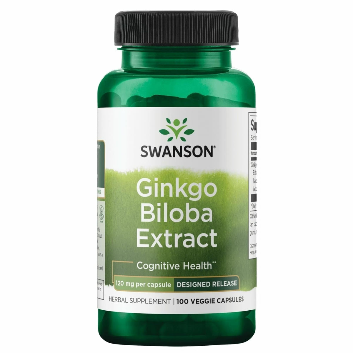 Swanson Ultra Ginkgo liberación retardada en botella, posible apoyo a la concentración diaria.