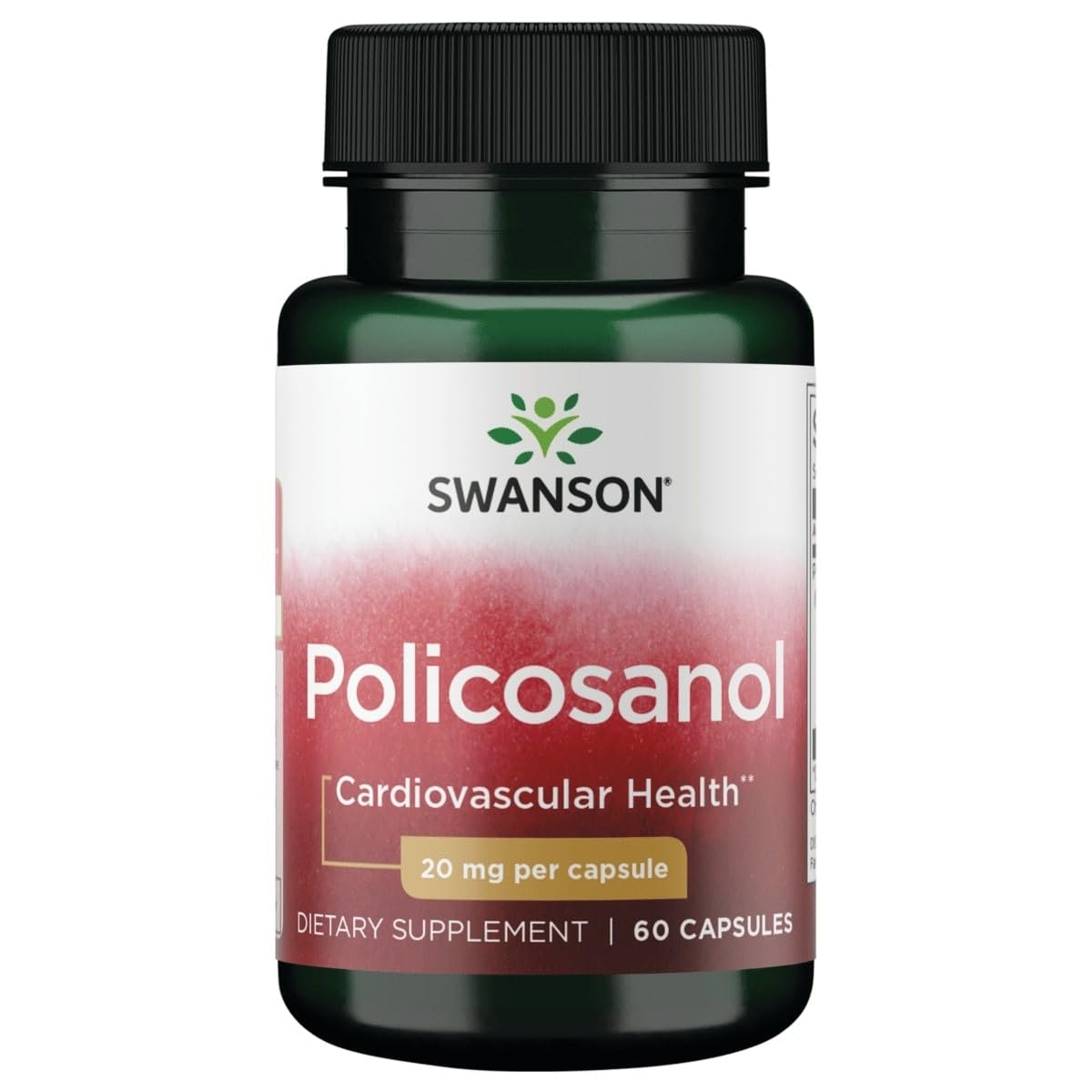Swanson Ultra Policosanol: botella mostrando la presentación natural para apoyar la salud cardiovascular