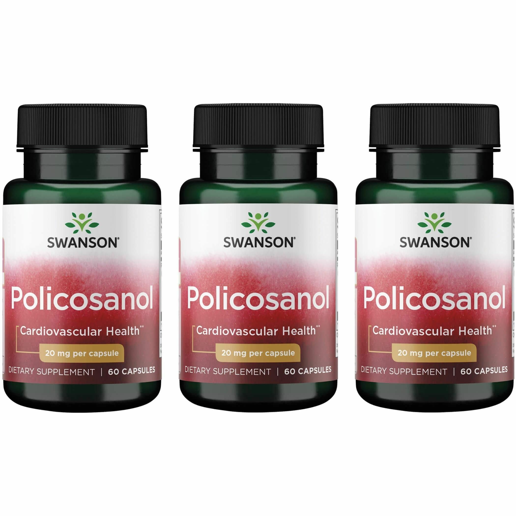 Swanson Ultra Policosanol cápsulas, apoyo diario a la salud cardiovascular.