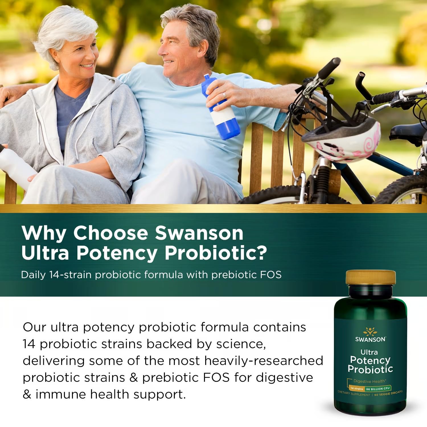 Swanson Ultra Probiotic DRcaps, cápsulas vegetales para mayor estabilidad.
