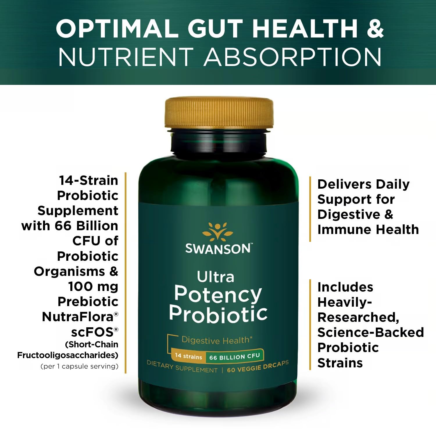 Swanson Ultra Probiotic prebiotico NutraFlora, nutrir bacterias amables.