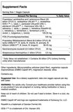 Swanson Ultra Probiotic Complex dorso del frasco, información clara de cepas y fechas