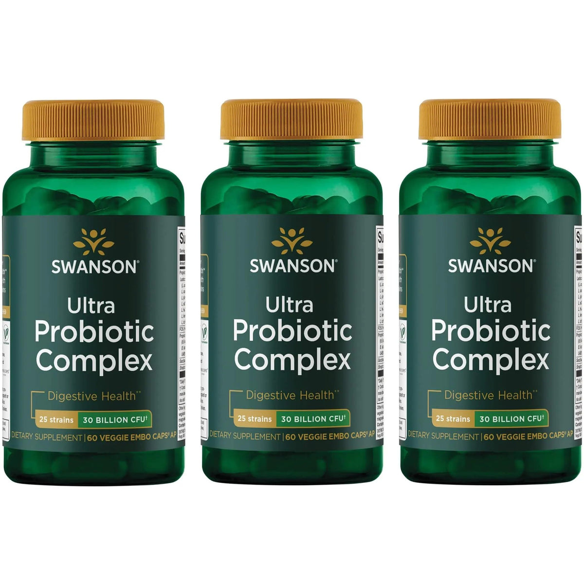 Swanson Ultra Probiotic Complex frente del frasco, apoyo digestivo diario