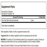 Swanson uña de gato, cápsulas 500 mg, paquete de 250 cápsulas