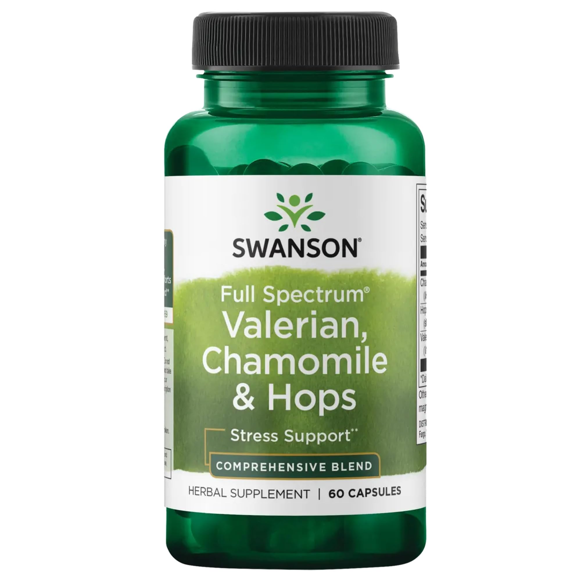 Swanson valeriana-capsulas-bote: relajación suave para la noche