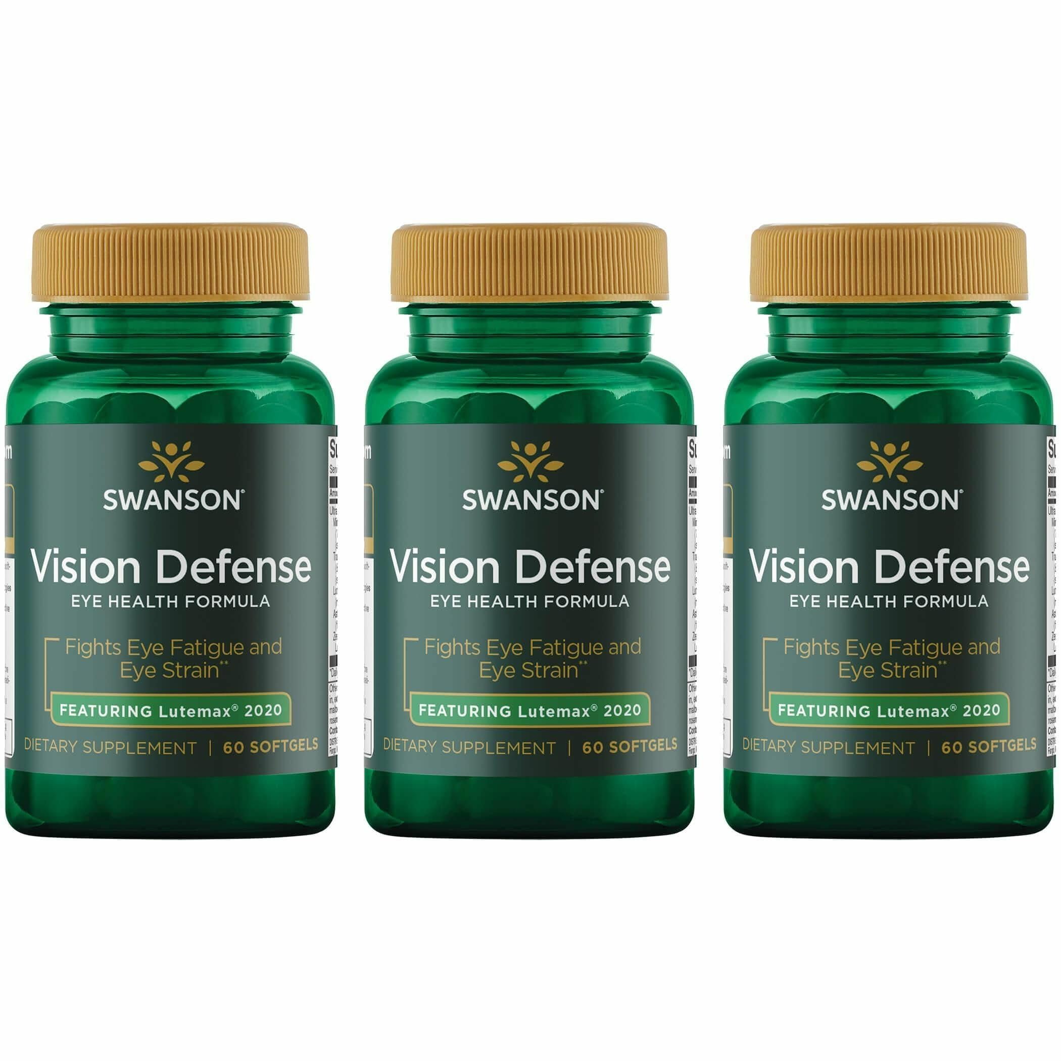 Swanson Vision Defense: botella de cápsulas para apoyo visual diario.
