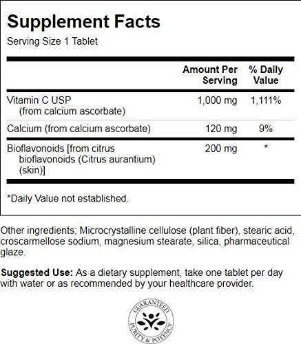 Tabletas Swanson Vitamina C Bufferizada BioFlav para apoyo inmune diario