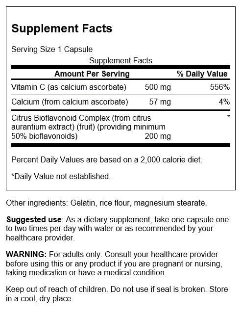 Swanson Vitamina C bufferizada con bioflavonoides, cápsulas, uso diario para antioxidante