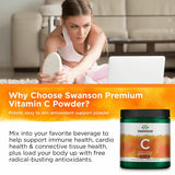 Swanson Vitamina C en polvo foco mezcla en bebidas, sabor neutro.