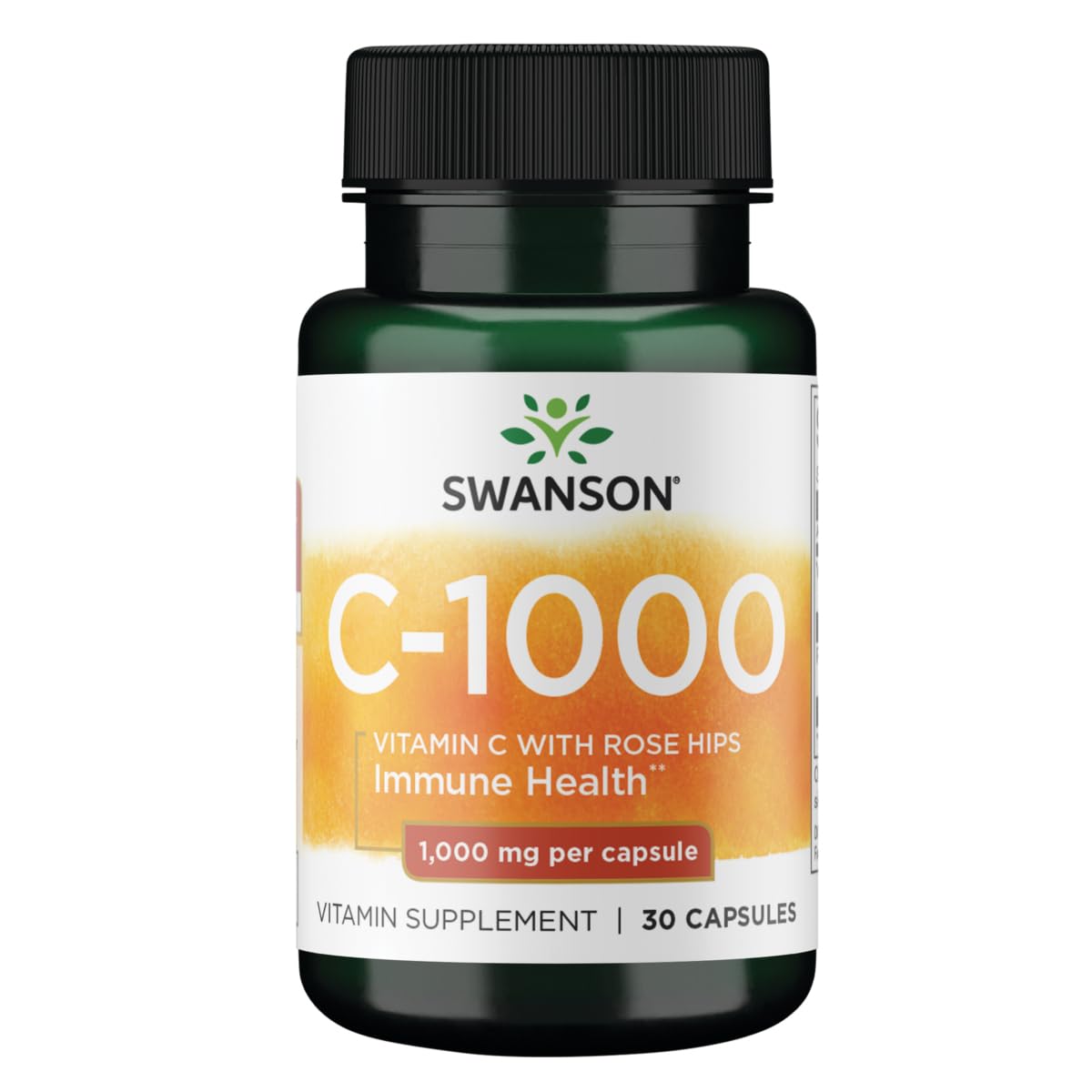 Swanson Vitamina C con rosa mosqueta en frasco, apoyo inmunitario y antioxidante.